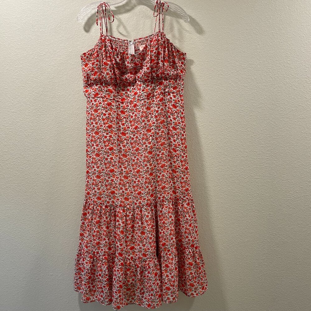 SHOWPO Monaco Sweetheart Red/White Floral Ruched Empire Midi Dress Women 14 - Picture 2 of 12
